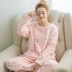 Confinement Autumn Dày Lady Pyjama Dễ thương Lông cừu Plush Slim Pyjama Mới dài tay mẹ và con gái mặc các kiểu đồ bộ mặc ở nhà đẹp Giống cái