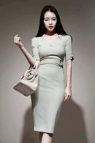 Сексуальная юбка, приталенное длинное платье, 2020 года, V-образный вырез, яркий броский стиль, средней длины