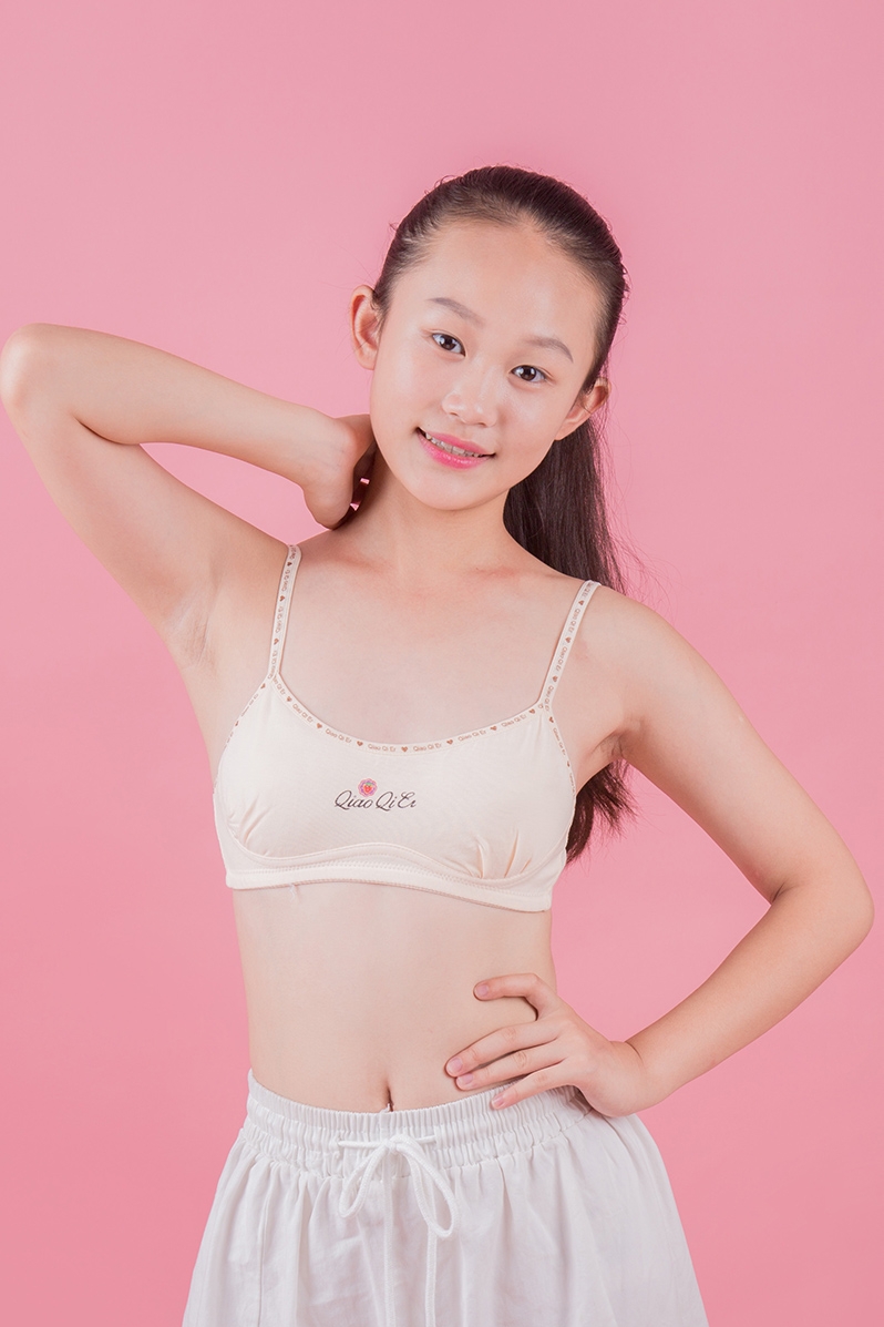 Junior high school bra development cotton ring-free girl bra Senior high school college students bra adjustable camisole