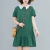 Văn học và nghệ thuật nhỏ ren tươi khâu cho búp bê cổ áo bông và vải lanh váy ngắn tay rộng rãi và váy chữ A mùa hè mỏng phổ biến - A-Line Váy