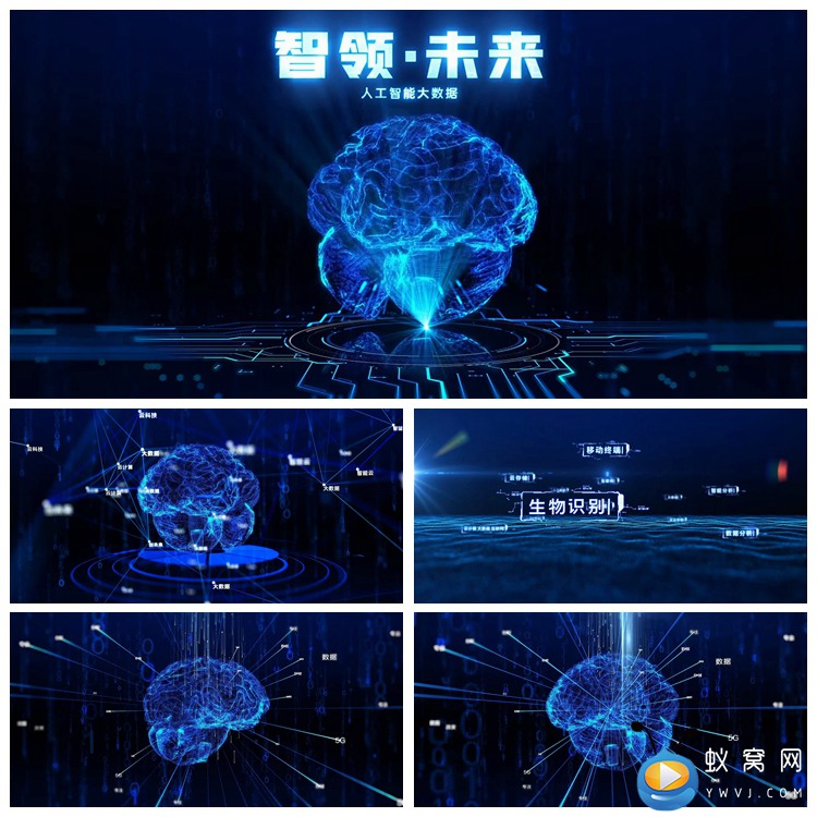 F233 AE模板 科技大脑AI人工智能区块链大数据开场片头 视频制