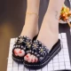 Dép nữ mùa hè thời trang cá tính Sinh viên Hàn Quốc chống trượt từ lười kéo hoang dã dày đáy dép sandal nữ - Dép