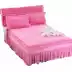 Mùa thu và mùa đông flannel quilted bed bed bed đơn mảnh dày ấm cộng với bông giường nhóm giường trải giường bao gồm gối Váy Petti