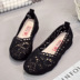 Mùa hè cũ Bắc Kinh giày vải của phụ nữ lưới thoáng khí giày phẳng giản dị hollow mẹ giày thấp để giúp non-slip phụ nữ mang thai peas giày Giày cắt thấp