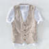 Áo vest sọc kẻ mùa hè mặc xu hướng nam mùa hè lỏng băng lụa cotton tay áo vest - Áo vest cotton áo vest nam tuổi 50 Áo vest cotton