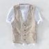 Áo vest sọc kẻ mùa hè mặc xu hướng nam mùa hè lỏng băng lụa cotton tay áo vest - Áo vest cotton áo 3 lỗ nam Áo vest cotton