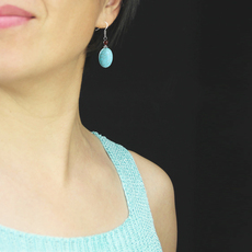 Серьги 素元 耳环女韩国个性时尚 绿松石纯银ol复古民族风大方耳饰耳坠