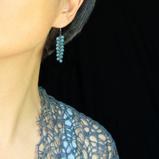 Серьги 素元 绿松石流苏纯银耳环长款民族风复古耳饰坠女装饰品原创藏饰