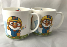 Парные кружки 韩国创意新款pororo不锈钢对杯杯子套装儿童水杯陶瓷杯卡通杯包邮