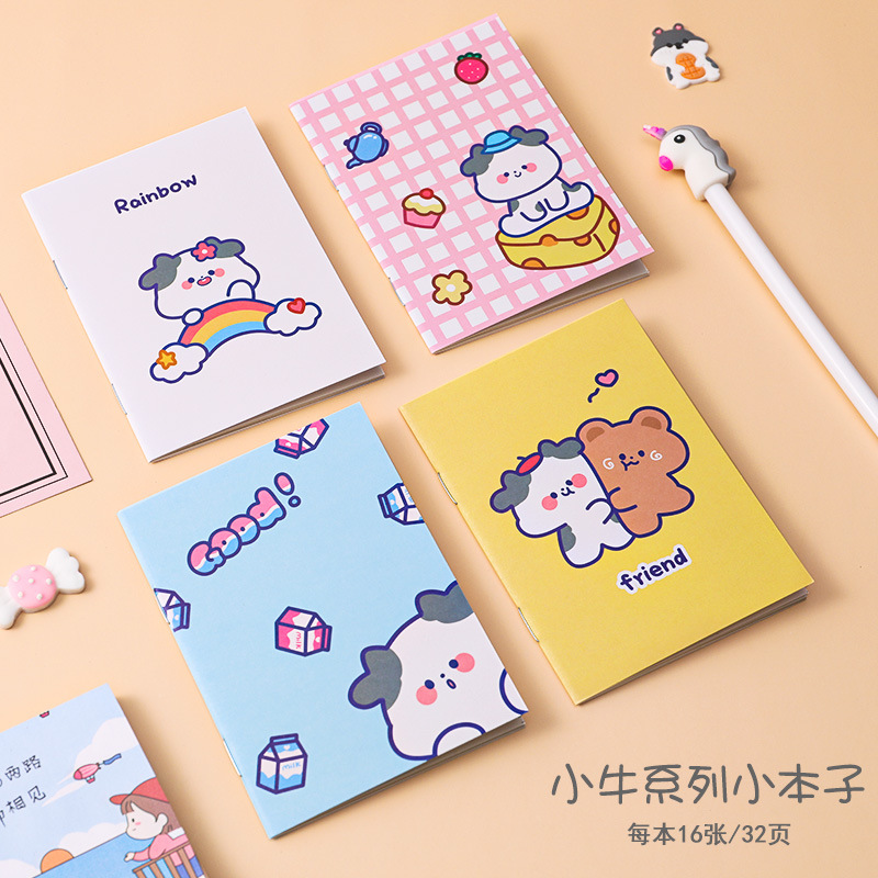 7 Calf SeriesWith you Stationery Little book Cartoon Notepad Soft copy kindergarten pupil prize Little gift gift