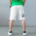 Trai quần short mùa hè 2018 lỗ mới denim cắt quần cotton và linen lớn trẻ em Hàn Quốc phiên bản của trắng 7 quần quần trẻ em quần dài cho bé gái Quần jean