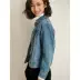 Hee World Loose Denim Short Jacket Women 2020 Spring Mới Thêu dài tay denim Top 123LD046 - Áo khoác ngắn