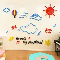 Креативное акриловое украшение на стену для детской комнаты для гостиной для раннего возраста, наклейка, 3D