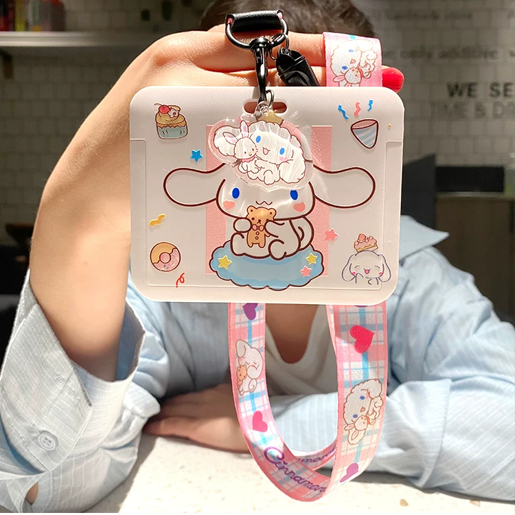 Card holder, set, strap, cartoon keychain, horizontal version