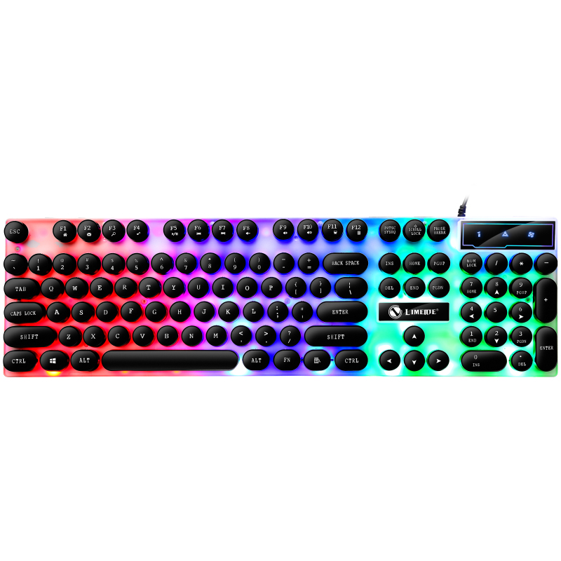 Tx30 Black PunkLimei GTX300 keyboard mouse suit Punk Retro luminescence Backlight game USB wired suspension Key mouse cover