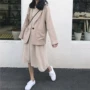 2018 phiên bản Hàn Quốc đầu thu mới màu rắn lỏng lẻo giảm béo một nút sang trọng nhỏ phù hợp với túi áo khoác nữ áo khoác blazer nữ