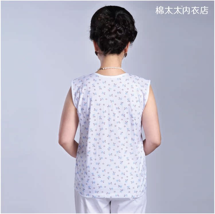 Áo nỉ trung niên và tuổi già áo vest nữ bằng vải cotton cộng với phân bón XL không tay áo mẹ cotton. đồ lót trung niên