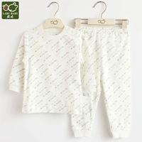 Bộ đồ lót cotton Rabbi 1-2-3-4 tuổi cho bé mở vai áo sơ mi nam nữ để giữ ấm cho quần áo mùa thu cửa hàng quần áo trẻ em