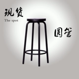 Apple Shop Stage Bar Bar Stool High Chef Coffee Shop Столы и кресло с твердым деревом Железным высоким стулом