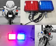 Đèn cảnh báo xe máy vuông phía trước đèn LED nổi bật màu đỏ và màu xanh lam nhấp nháy đèn cảnh báo an ninh đèn tuần tra ánh sáng 12V