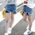 Cô gái quần short denim 2018 mùa hè mới Hàn Quốc phiên bản của thời trang cậu bé lớn lỗ lỏng 12-15 tuổi mặc 9 thủy triều 10 Quần jean