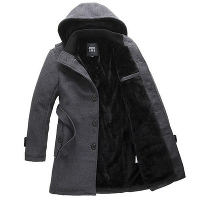 Áo khoác mùa đông nam áo khoác mùa đông dày áo gió nam len mùa đông mùa đông Hàn Quốc phiên bản của mỏng áo dài áo phao nam Áo len
