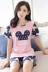 Giản dị đồ ngủ của phụ nữ cotton ngắn tay quần short phù hợp với Hàn Quốc ladies cartoon bông kích thước lớn sinh viên dịch vụ nhà mùa hè Bộ Pajama