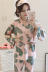 Bộ đồ ngủ kimono dài tay của phụ nữ cotton mùa thu ngọt ngào dễ thương mùa thu và mùa đông nhà quần áo phần mỏng có thể mặc bên ngoài bộ đồ hai mảnh bộ thể thao nữ mùa đông Bên ngoài ăn mặc
