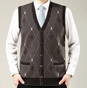 New trung niên áo len nam vest kích thước lớn daddy dệt kim áo len vest vai nam vest cardigan