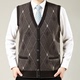 New trung niên áo len nam vest kích thước lớn daddy dệt kim áo len vest vai nam vest cardigan Áo len