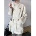 Áo choàng tắm theo phong cách yến mạch handmade 100% len Úc xương cá hai mặt len ​​áo khoác lớn ve áo cashmere áo khoác nhung tăm nữ Áo len lót đôi