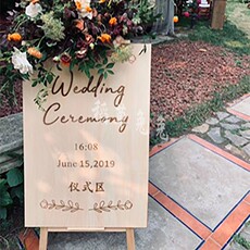 Пригласительная открытка 亚克力婚礼水牌迎宾牌流程牌挂牌指示牌座次表木质定制简约ins