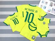 8 World Cup bóng đá quần áo cha mẹ và con trang trí gia đình nhà ba bé romper jersey ngắn tay T-Shirt