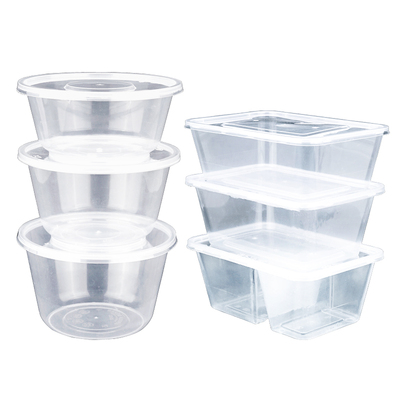 一次性餐盒塑料碗圆形方形外卖快餐盒带盖透明高档家用水果打包盒