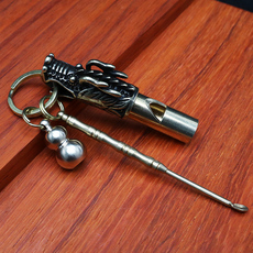 свисток 黄铜竹节口哨纯铜龙头挂件户外高音训练儿童求生哨项链刻字礼品 Ourwarm