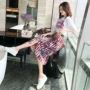Đầm Hồng Hàn Quốc mùa hè dài set set 2019 mới ngắn tay thời trang nữ váy hai dây sang trọng - Váy eo cao váy ôm body