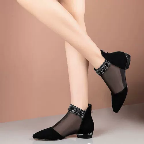 Летняя обувь, дышащие туфли с заостренным носом, танцующие сандалии для матери, мягкая подошва