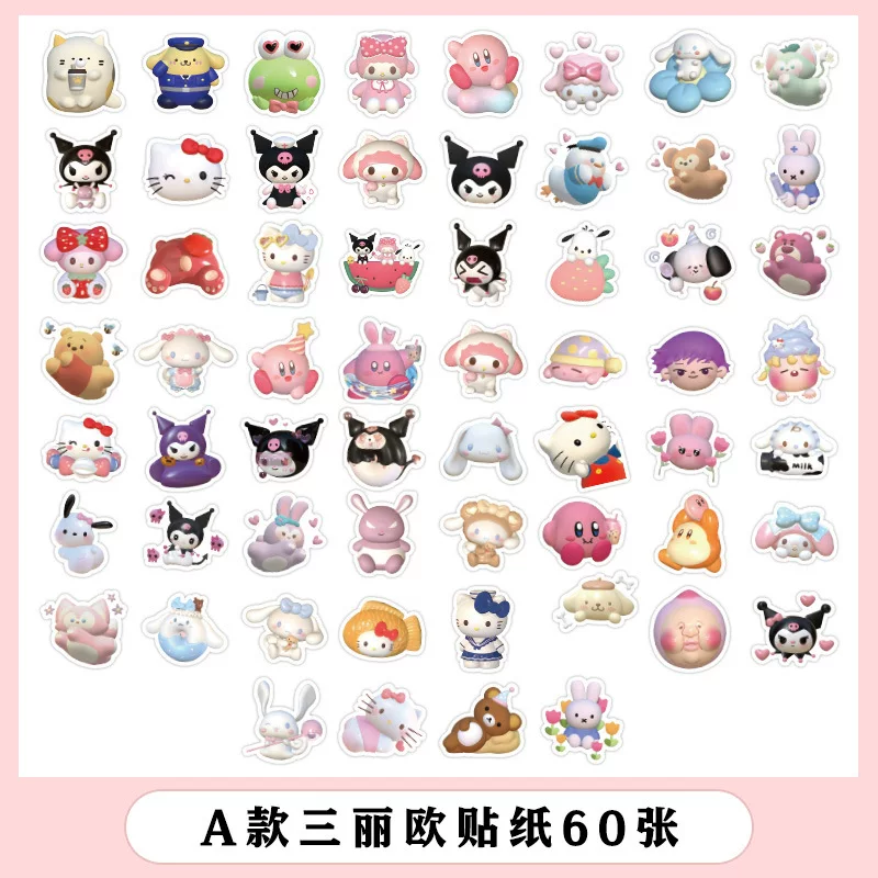 [2024 60/100шт 3D аватар Sanrio наклейка мультфильм милая девушка DIY]