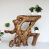 Root khắc khung phòng khách gỗ rắn nghệ thuật tự nhiên gốc cây trong nhà bonsai nhiều lớp long não gỗ trang trí sàn kệ - Các món ăn khao khát gốc gia ban ghe goc cay Các món ăn khao khát gốc