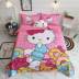 Khăn trải giường bằng vải bông hoạt hình mùa hè là bộ chăn ga gối hình mèo Hello Kitty ba mảnh - Trải giường ga trải giường mát Trải giường