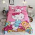 Khăn trải giường bằng vải bông hoạt hình mùa hè là bộ chăn ga gối hình mèo Hello Kitty ba mảnh - Trải giường Trải giường