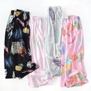 Cartoon lưới cotton pyjama quần mùa hè mỏng phần đồ ngủ dài tay quần ngủ phụ nữ cotton lỏng dễ thương hoạt hình giản dị phong cách mới - Quần tây