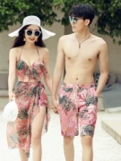 Bộ đồ bơi đôi nam nữ mới của Hàn Quốc bộ đồ bơi ba mảnh che bụng thon dài váy dài bên bờ biển áo tắm kỳ nghỉ - Vài đồ bơi