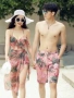 Bộ đồ bơi đôi nam nữ mới của Hàn Quốc bộ đồ bơi ba mảnh che bụng thon dài váy dài bên bờ biển áo tắm kỳ nghỉ - Vài đồ bơi đồ đi biển cho cặp đôi