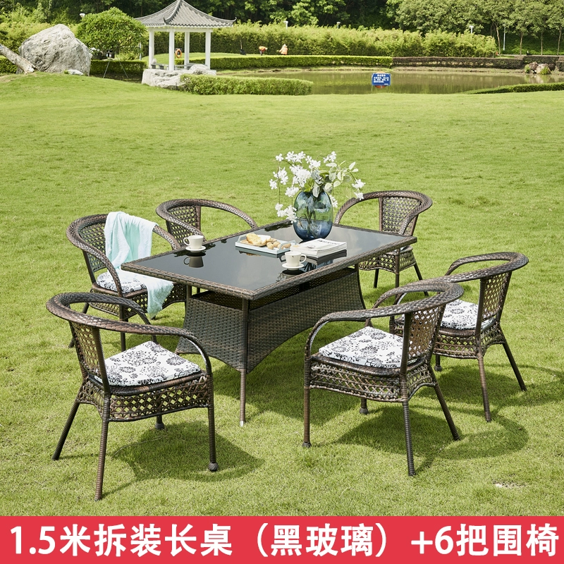 Ban công bàn ghế nhỏ ghế mây ba món kết hợp bộ bàn trà giải trí ngoài trời ghế ngoài trời sân sau ghế chống thấm nước 