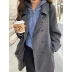 áo khoác jean nữ Mihuajia [Louvre City] Áo khoác len hai mặt dáng rộng hai bên màu xám đậm Áo khoác nữ cao cấp thiết kế mẫu áo khoác lông nữ đẹp Trench Coat