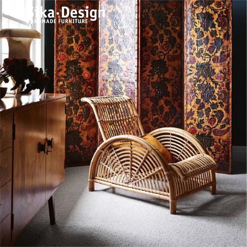 [Sikadesign丹麦手工藤编休闲躺椅设计师款北欧家具Paris chair]
