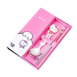 Портативные палочки для еды, ложка, комплект, посуда из нержавеющей стали, вилка для школьников, милая коробка для хранения, 3 предмета, делается под заказ