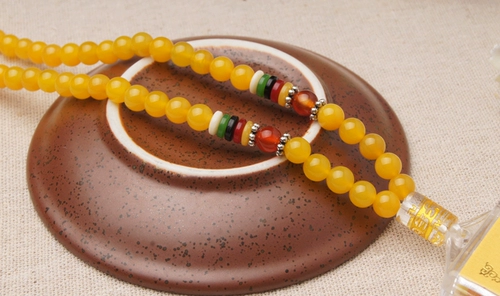Натуральное агатовое ожерелье и браслет, четки из круглых бусин, 108 бусин