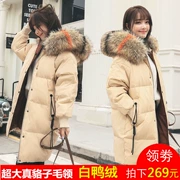 Chống mùa xuống áo khoác phụ nữ phần dài Hàn Quốc Dongdaemun lỏng dày 2018 mới lớn cổ áo lông thú thời trang Hàn Quốc phiên bản của thủy triều
